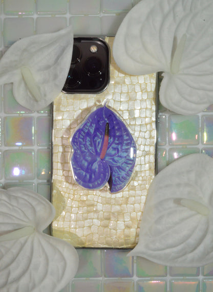 Chrome Anthurium Phone Grip