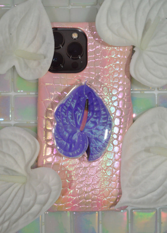 Chrome Anthurium Phone Grip