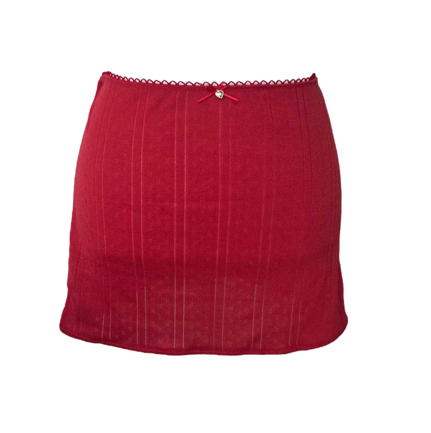 Red Pointelle Mini Skirt 🍓